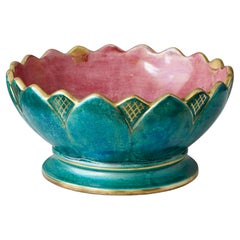 Ciotola a lustro in oro verde Art Deco di Josef Ekberg per Gustavsberg, Svezia, anni '20