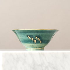 Green & Gold Art Deco Lustre Bowl by Josef Ekberg for Gustavsberg, Sweden, 1926.