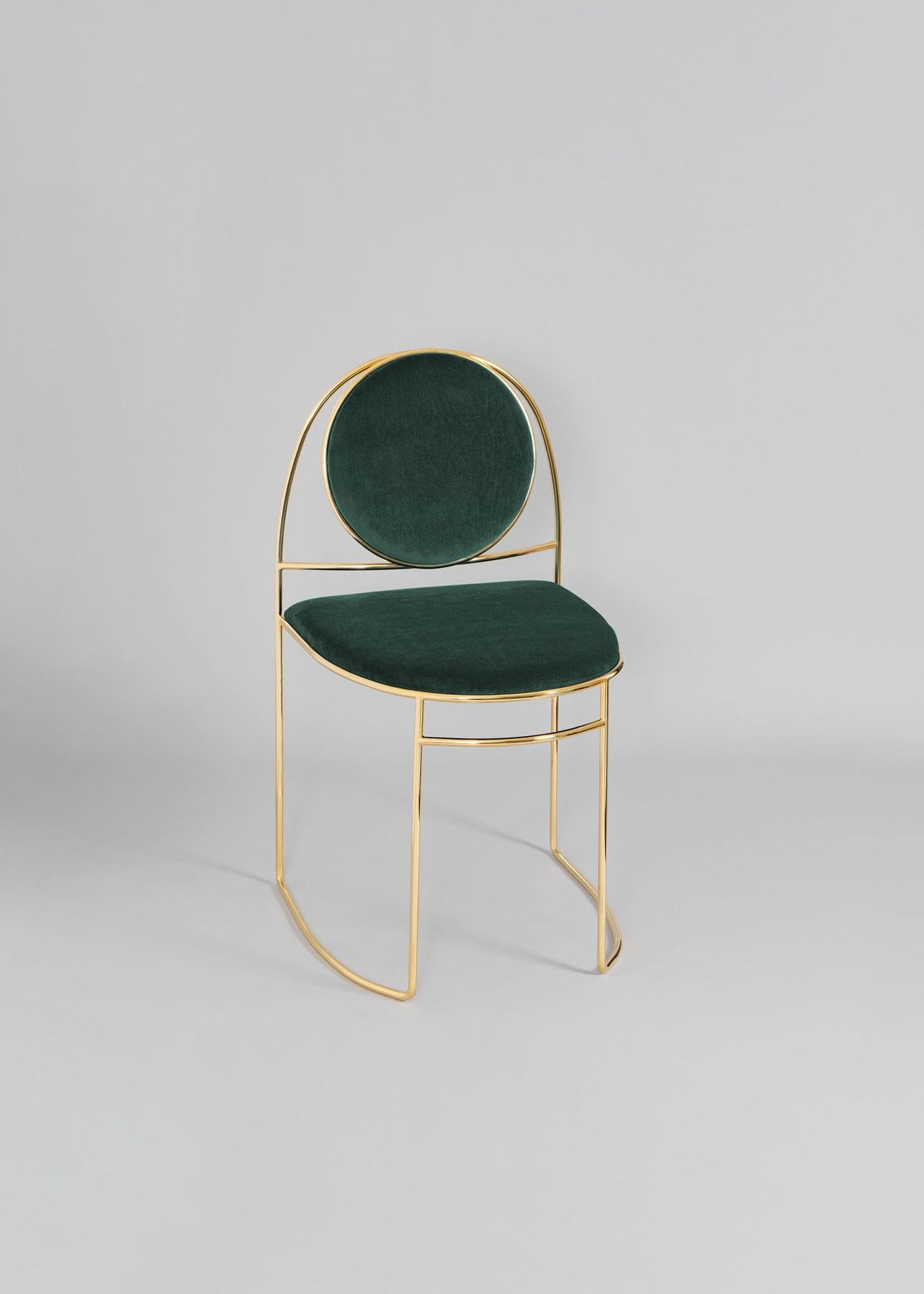 XXI secolo e contemporaneo Sedia Ducale BZ in oro verde di Enrico Girotti ENRICO in vendita