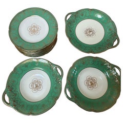 Servicio de postres de fruta de 15 piezas de porcelana dorada Wedgwood, 1920, W1505mrk