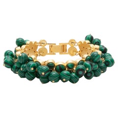 Bracelet Jupiter en malachite d'Oroton, vert et or