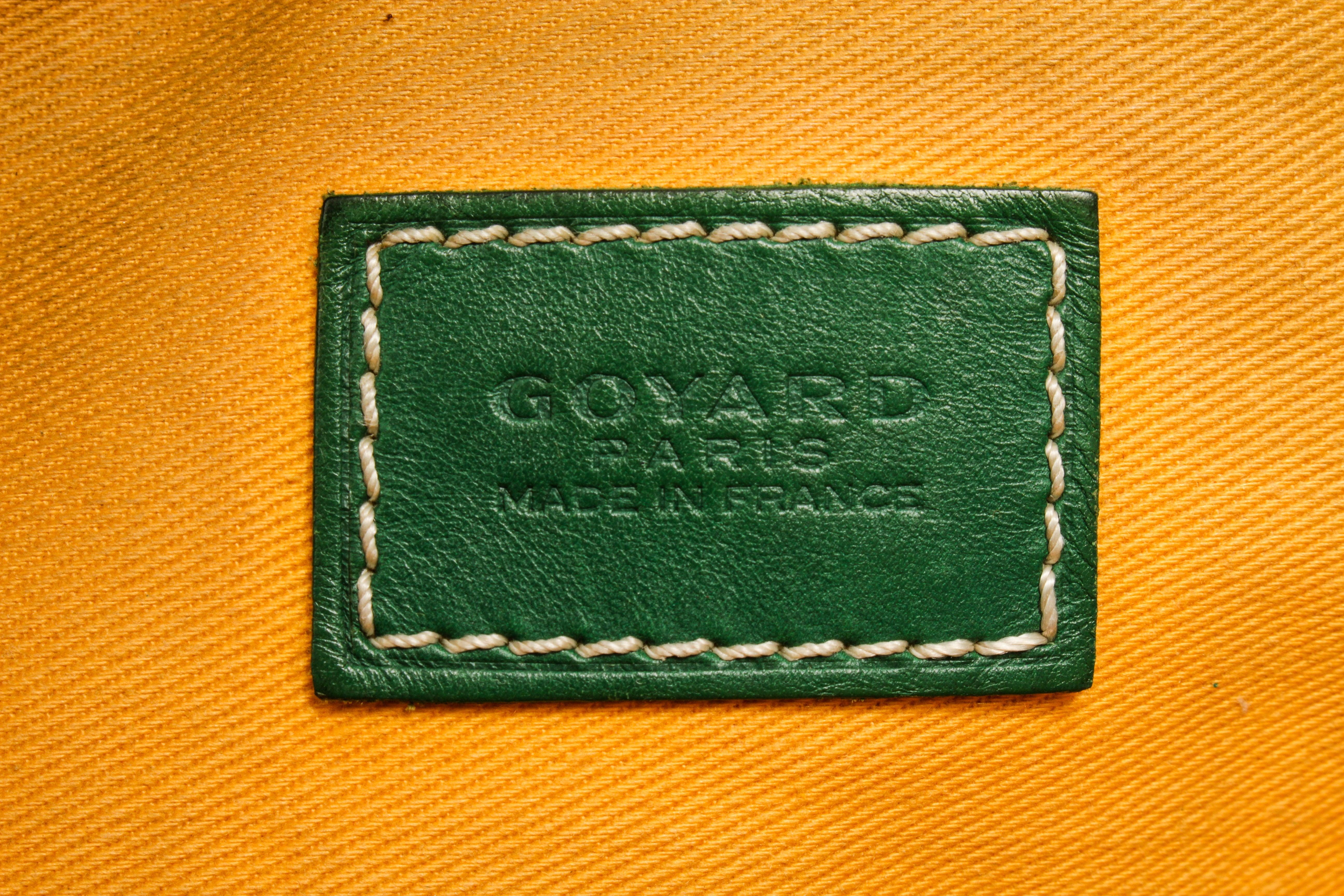 Goyardine pochette Senat GM en toile enduite verte avec détails en métal argenté Pour femmes en vente