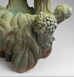 Abstrakte organische Skulptur mit grünem Farbverlauf, Toni Losey