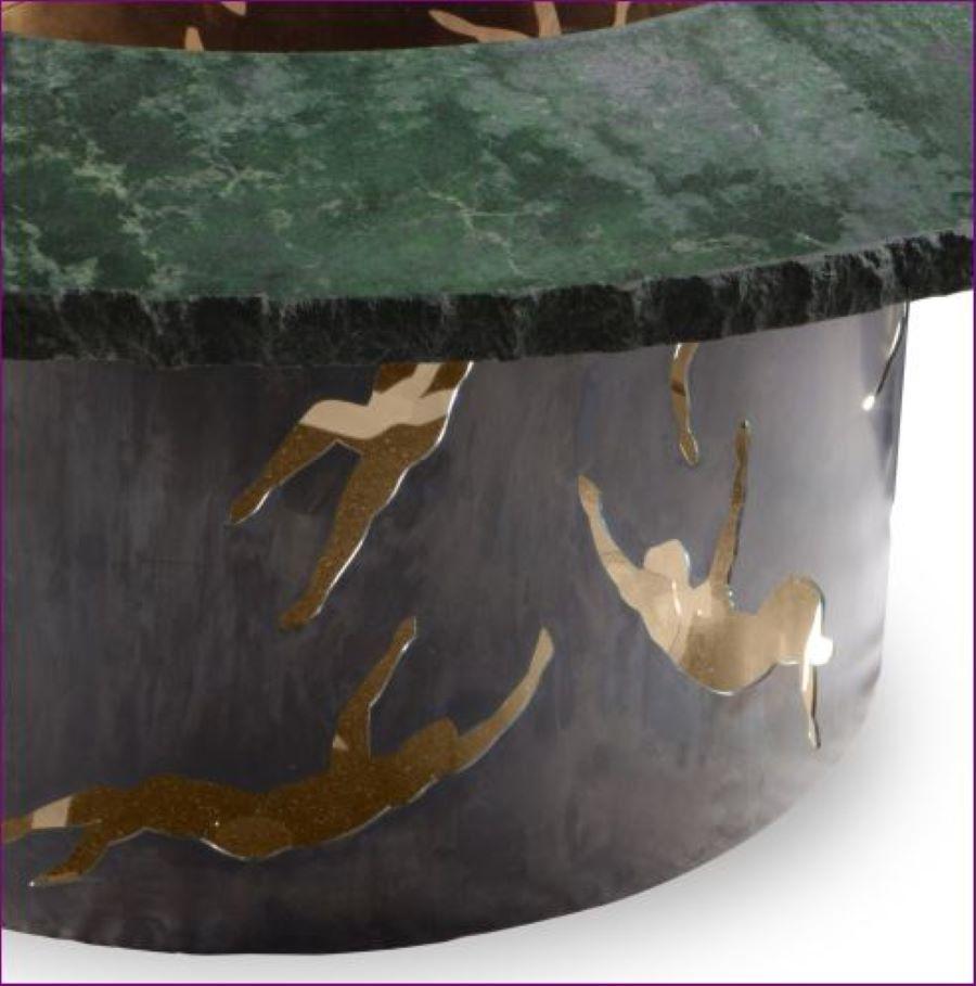 Contemporary Green Granite Wishing Well Cocktail Table For Sale