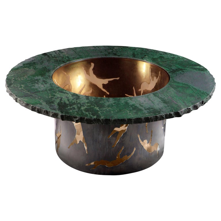 Green Granite Wishing Well Cocktail Table For Sale