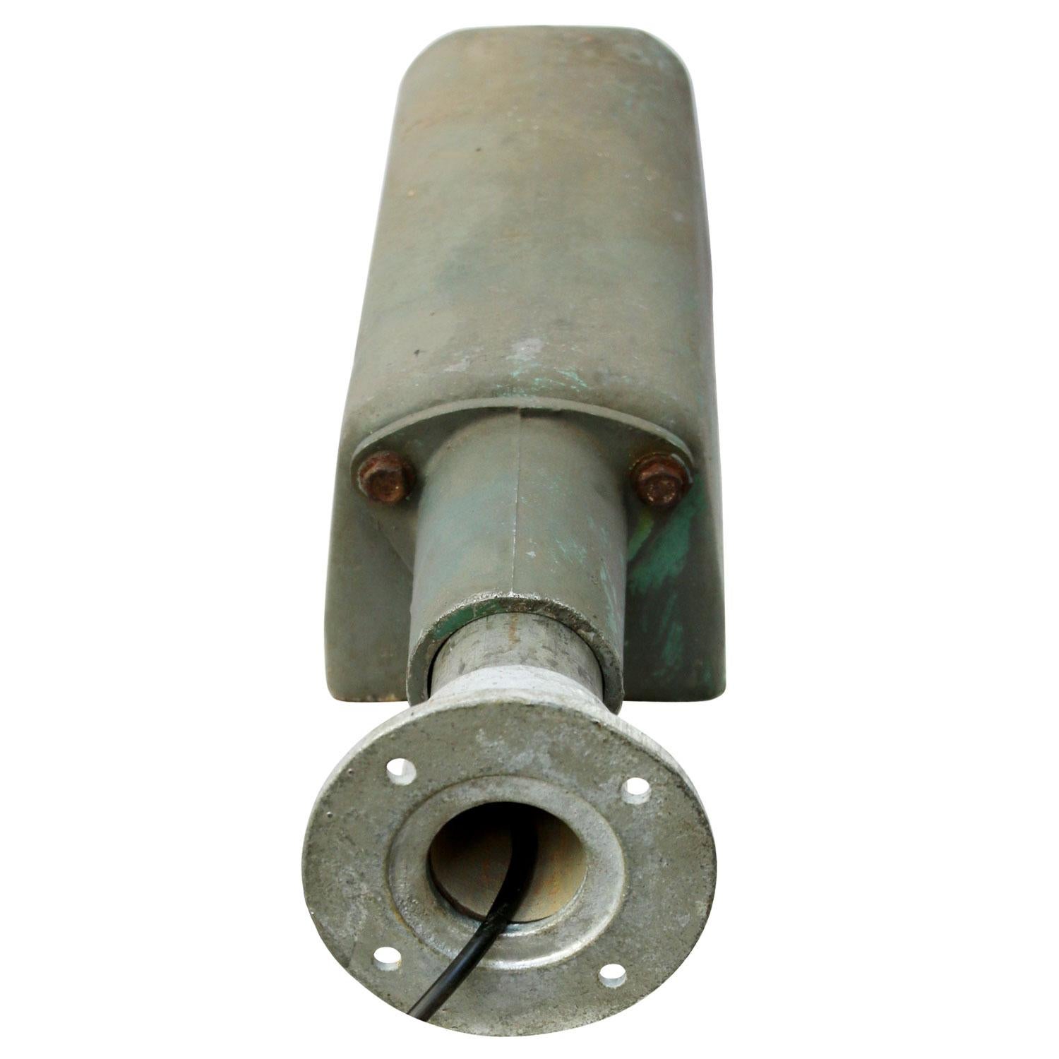 Green Gray Aluminum Vintage Industrial Cast Iron Street Wall Light In Good Condition In Amsterdam, NL