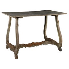 Antique Green-Gray Painted Italian Table