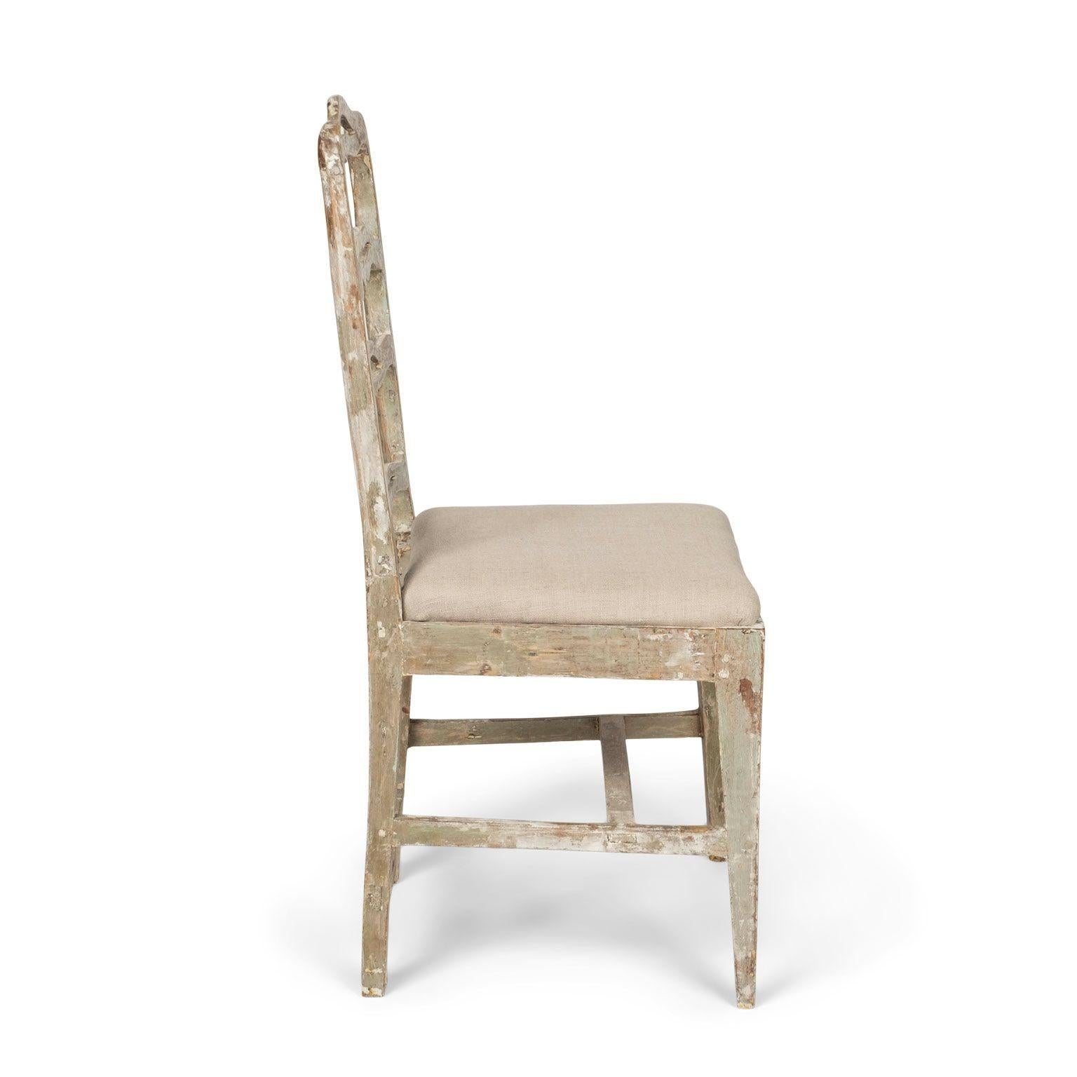 Green-Gray Painted Swedish Side Chair 4