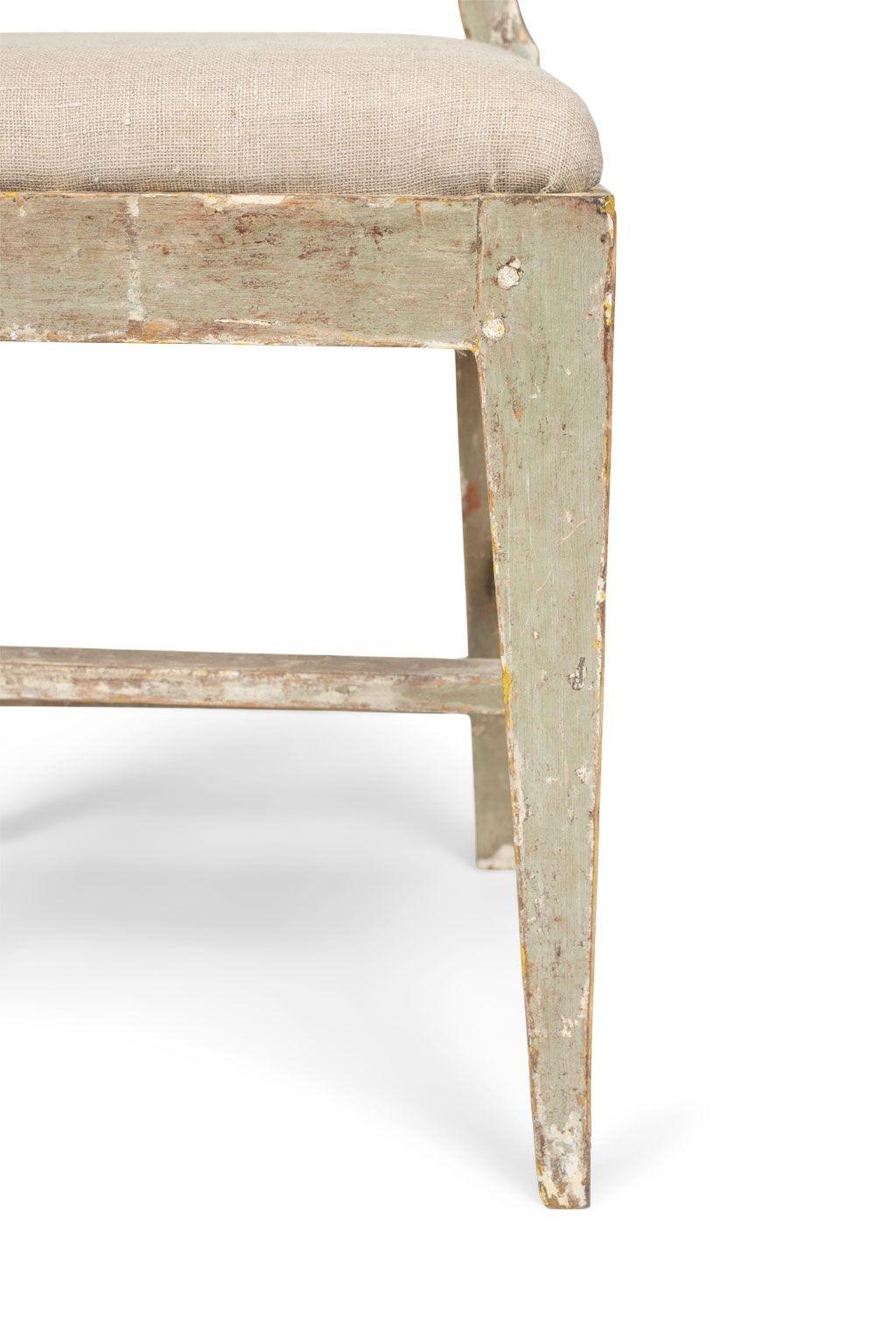 Gesso Green-Gray Painted Swedish Side Chair