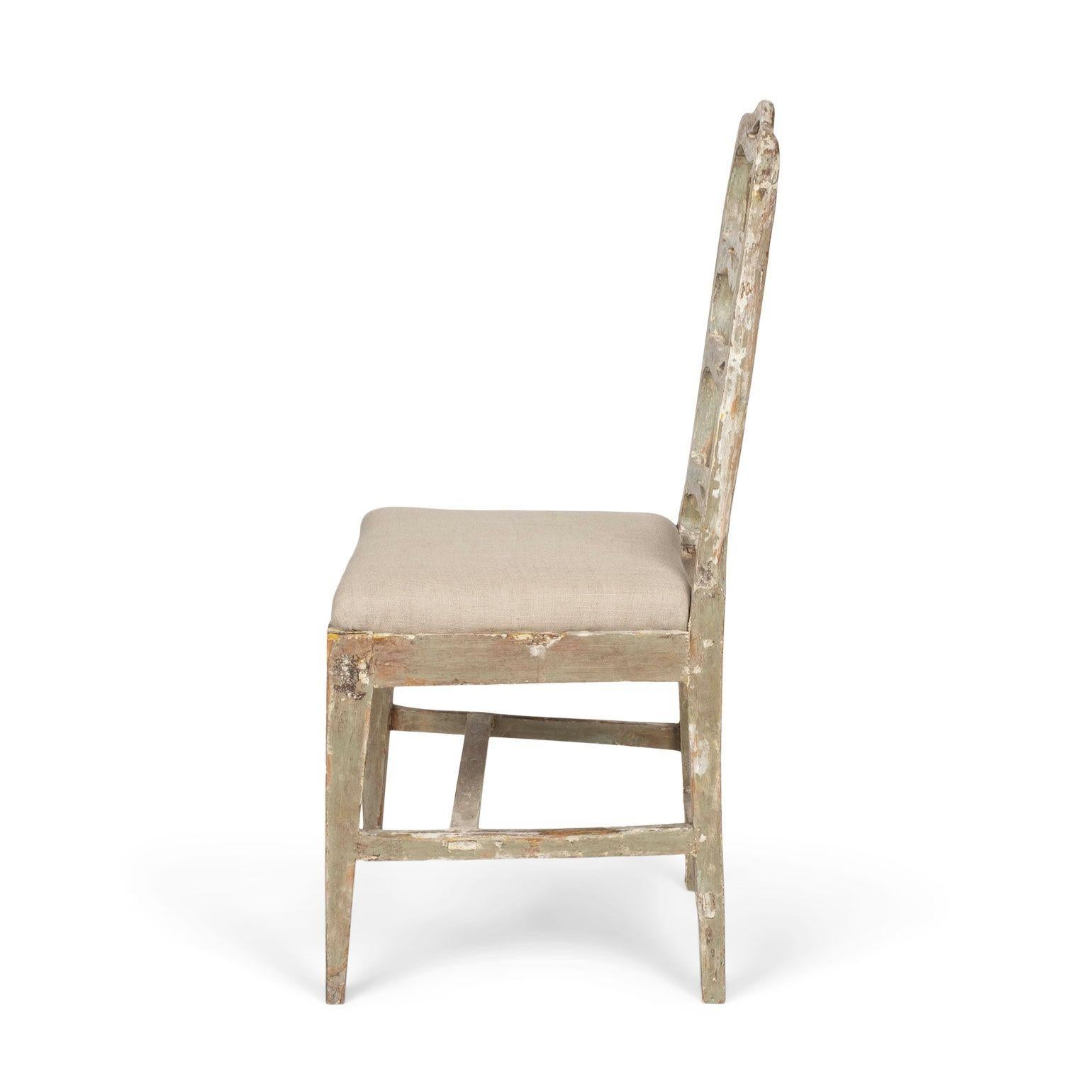 Green-Gray Painted Swedish Side Chair 1