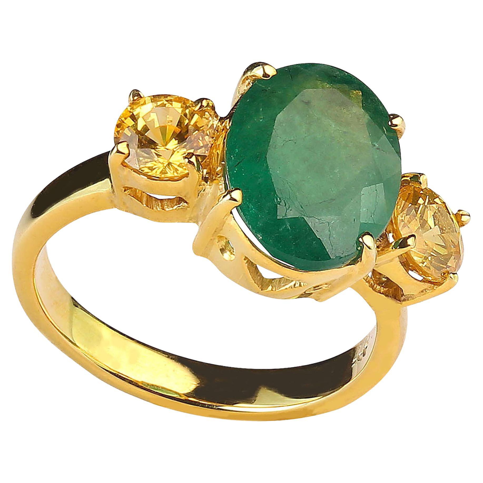 citrine and emerald ring