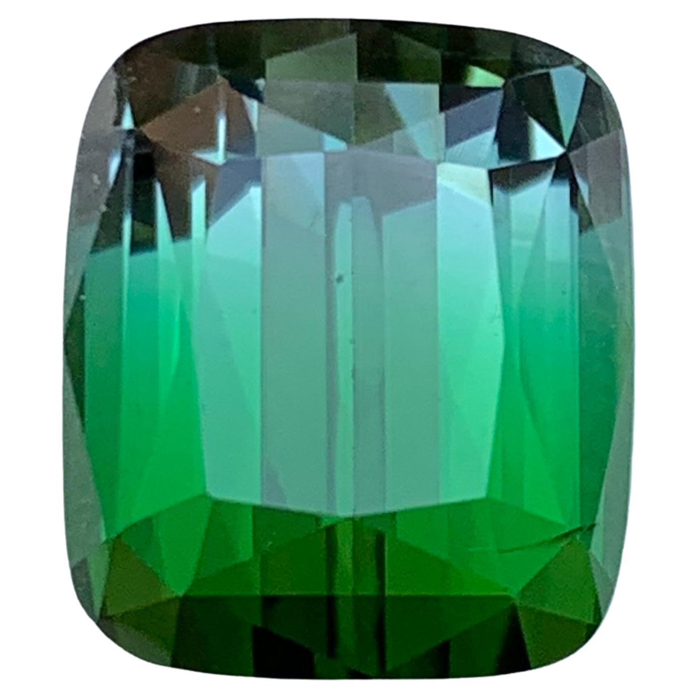 Green & Grey Hue Two Tone Bicolor Natural Tourmaline Ring Loose Gemstone 11.60Ct