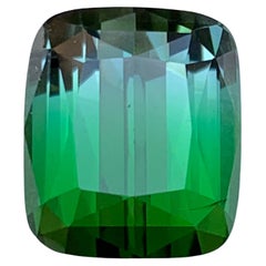 Bague en tourmaline naturelle bicolore de deux tons vert et gris 11,60 carats