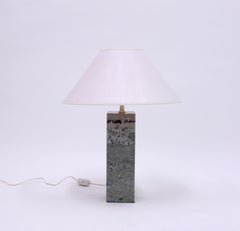 Green/Grey Swedish Marble Table Lamp, Yxhult Marmor, 1970