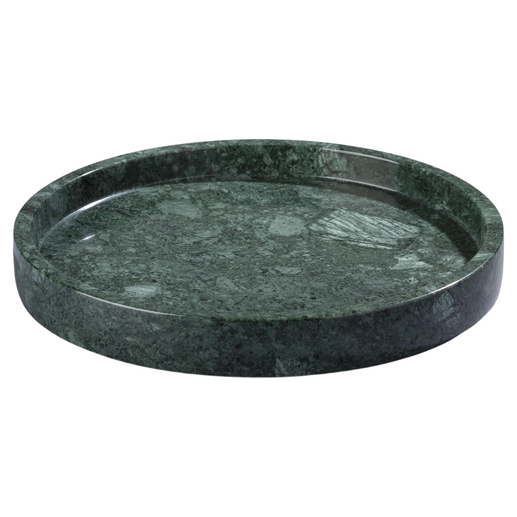 Bandeja redonda de mármol verde de Guatemala