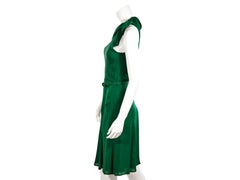Green Gucci Silk One-Shoulder Dress