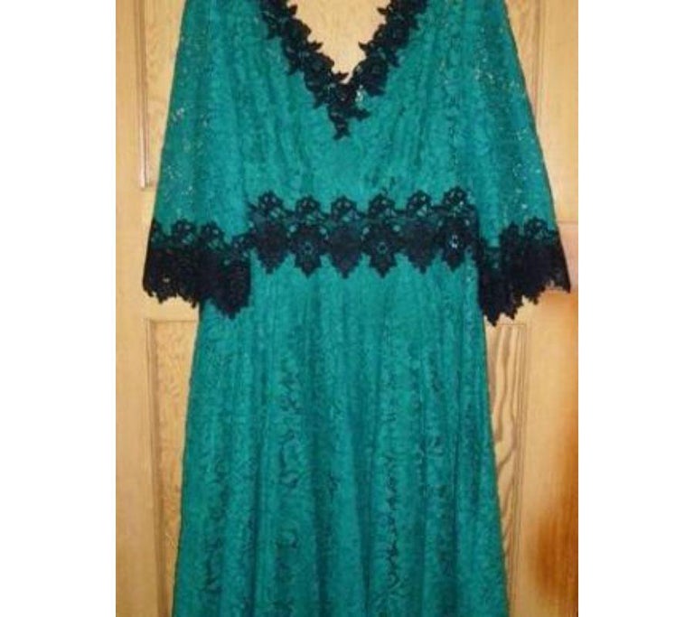 Green Guipure Lace Midi Dress For Sale at 1stDibs