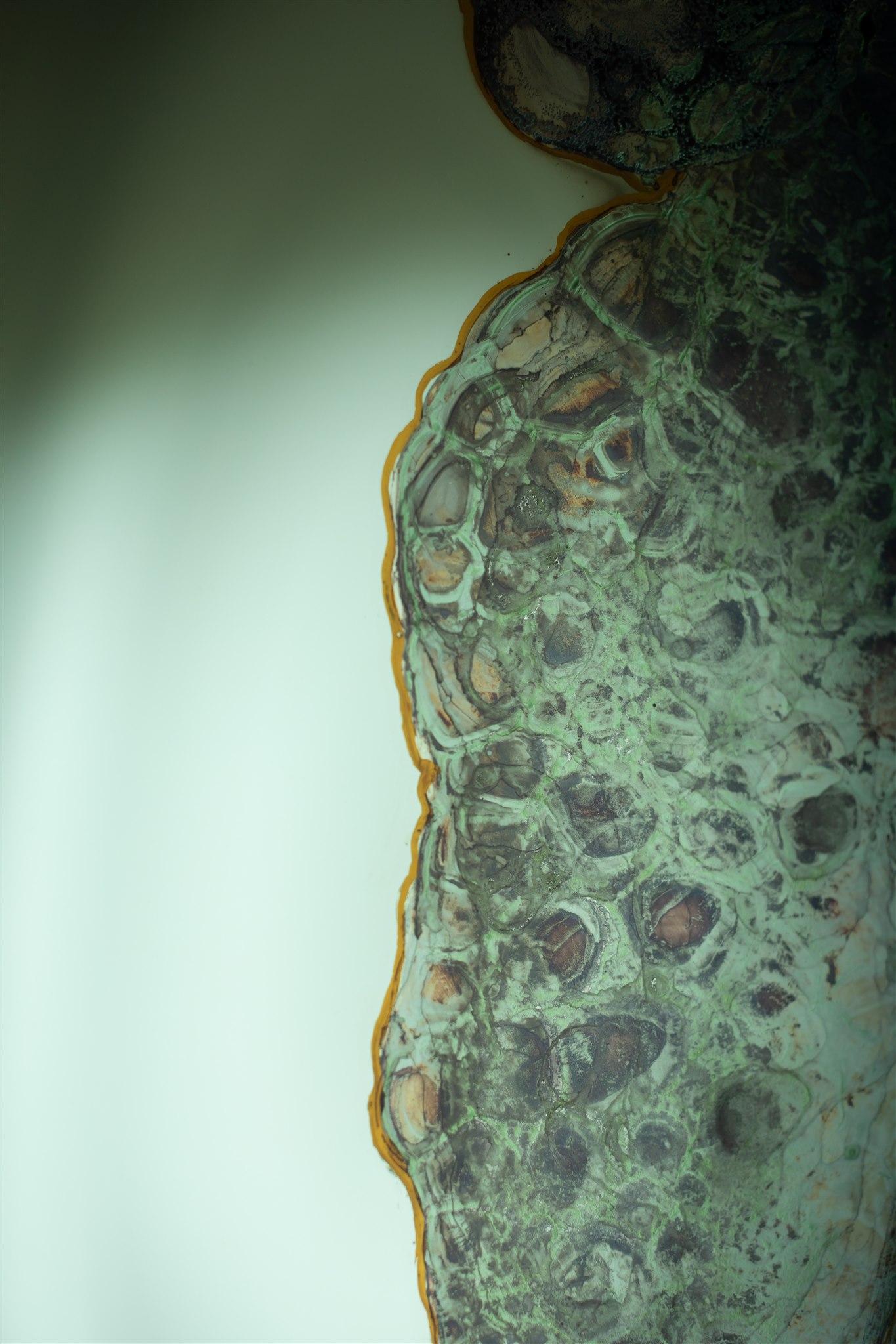 Miroir mural Halo vert par OOM Contemporary Glass en vente 6
