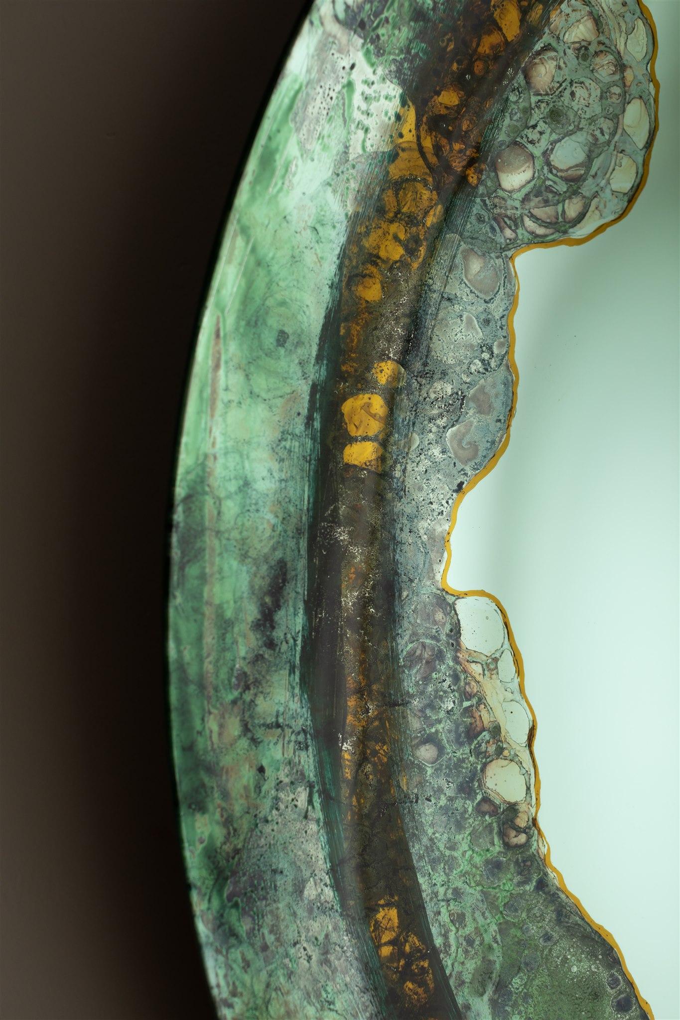 Miroir mural Halo vert par OOM Contemporary Glass en vente 8