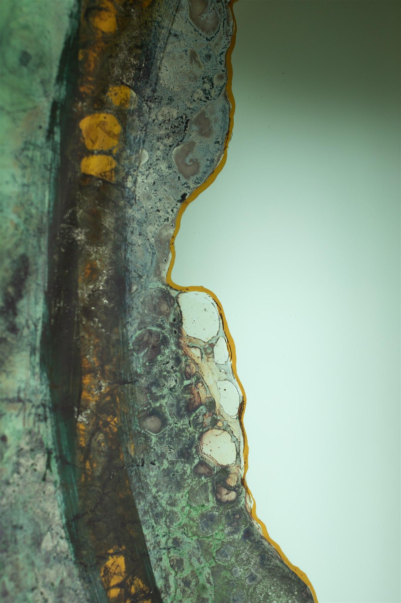 Miroir mural Halo vert par OOM Contemporary Glass en vente 9