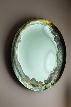 Miroir mural Halo vert par OOM Contemporary Glass