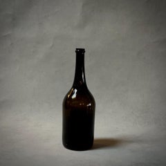 Green Hand Blown Wine Bottle from Late 19th Century, France