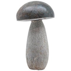 Green Hand Carved Stone Mushroom