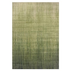 Green Hand Knotted Vertical Ombre Design Soft Wool Oriental Rug 10'0" x 14'4"