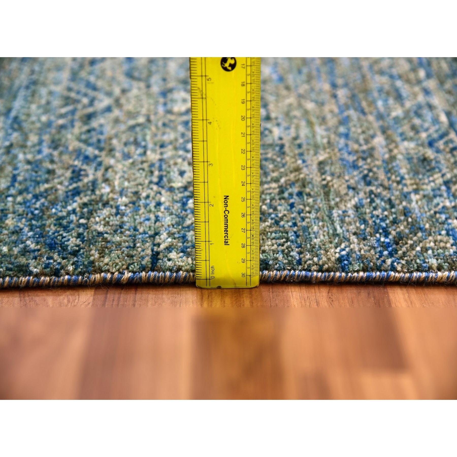 Green Hand Knotted Wool Kohinoor Herat Diamond Repetitive Design Oriental Rug For Sale 3