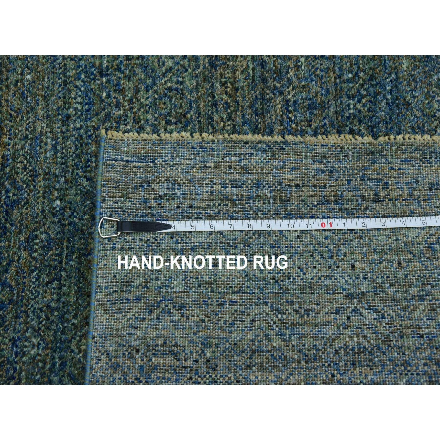 Green Hand Knotted Wool Kohinoor Herat Diamond Repetitive Design Oriental Rug For Sale 4