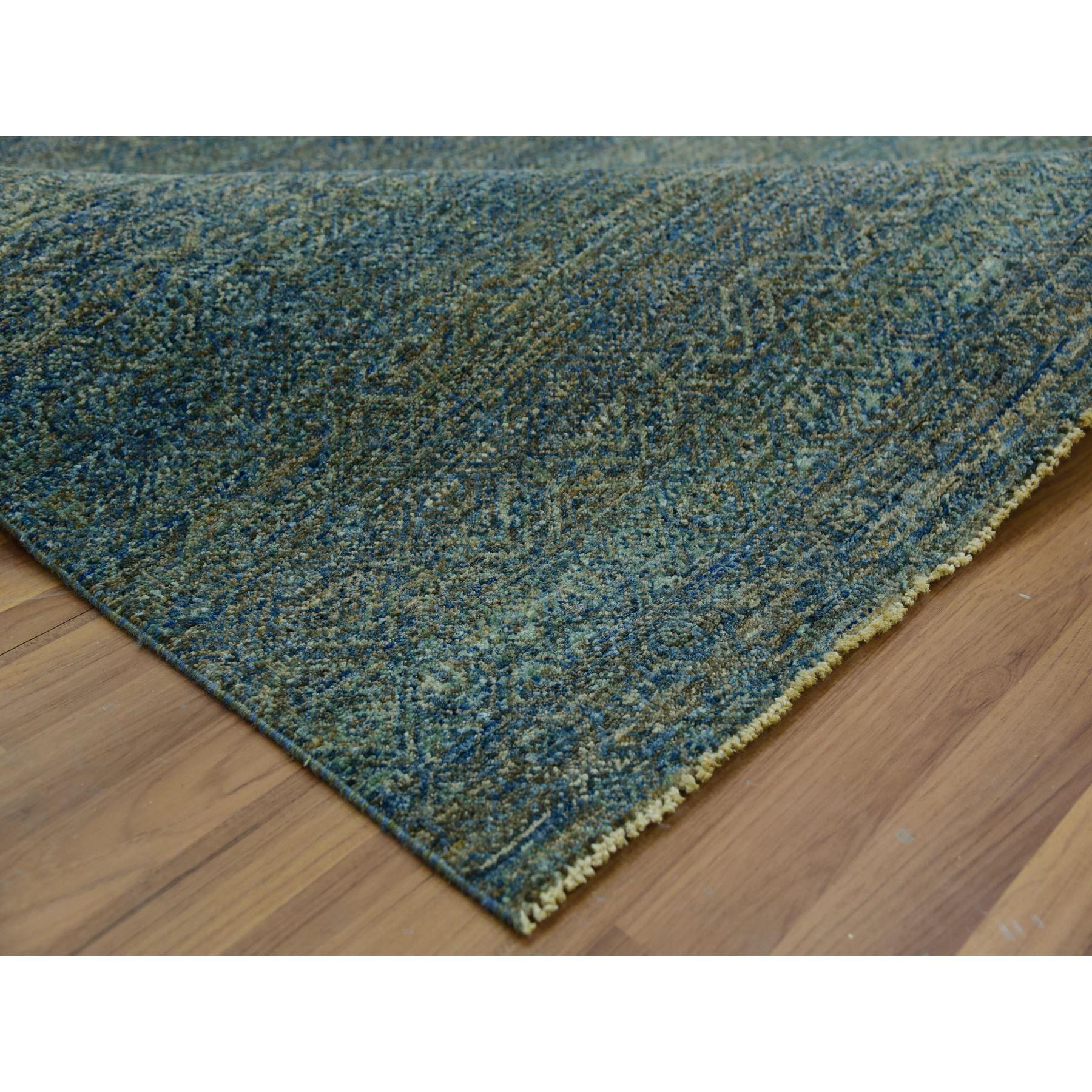 Green Hand Knotted Wool Kohinoor Herat Diamond Repetitive Design Oriental Rug In New Condition For Sale In Carlstadt, NJ