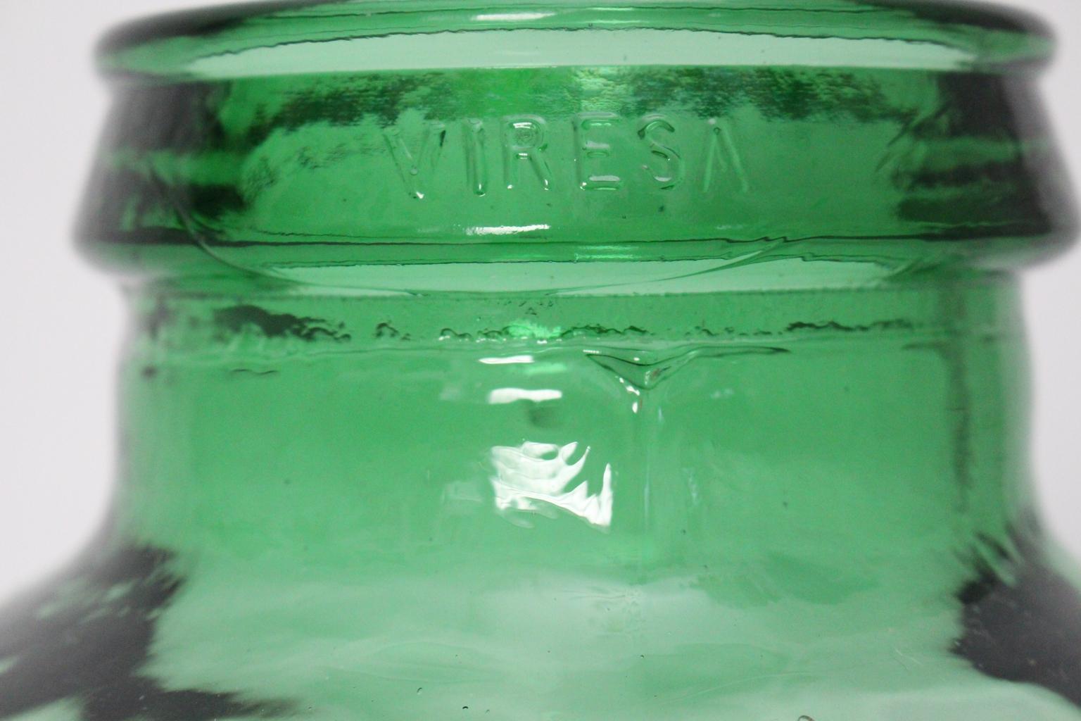 viresa green glass bottle