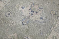 Green Handwoven Wool Turkish Oushak Runner 3'10" X 9'7"