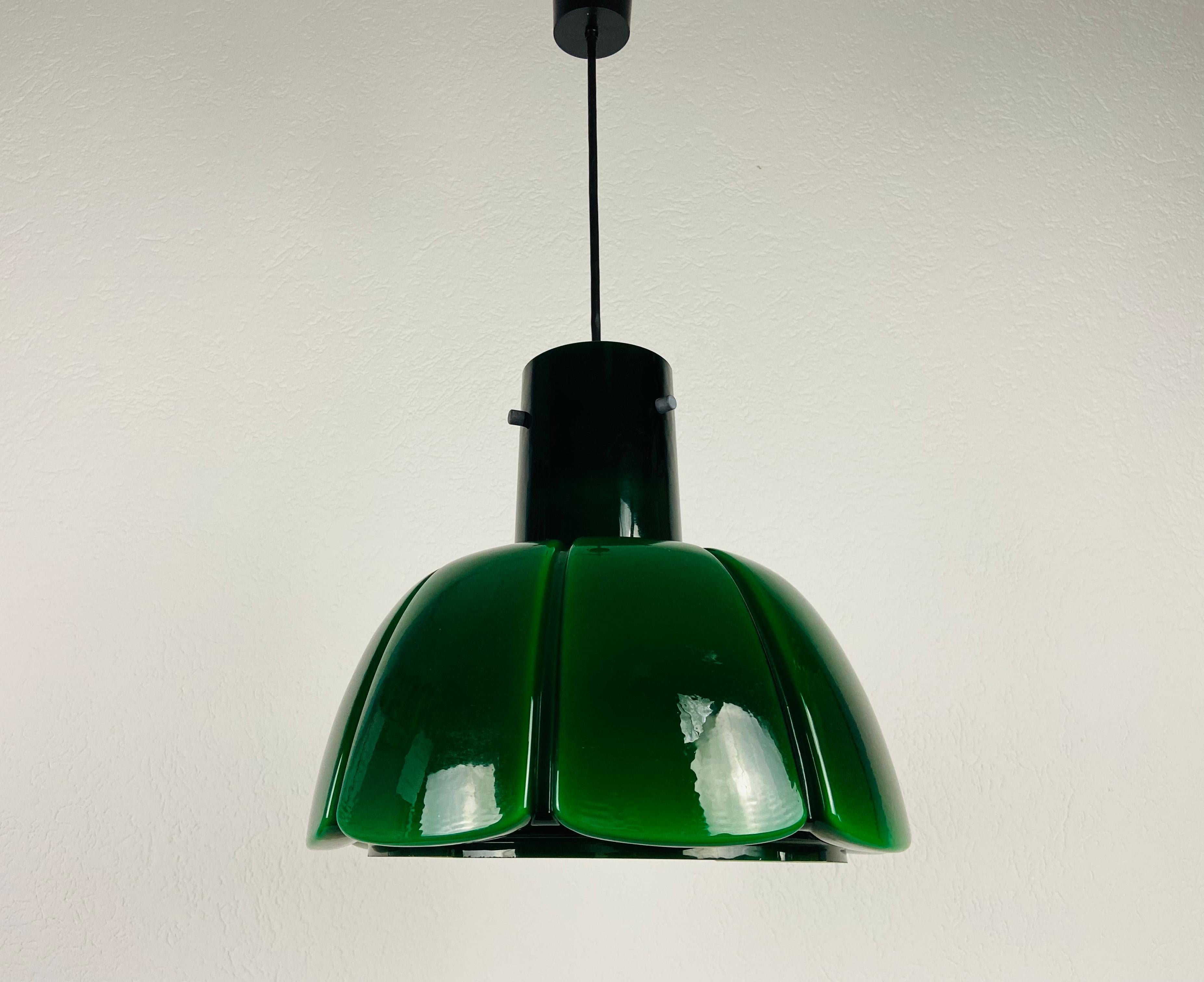 Green Hanging Lamp by Peill & Putzler, 1970s, Germany 4