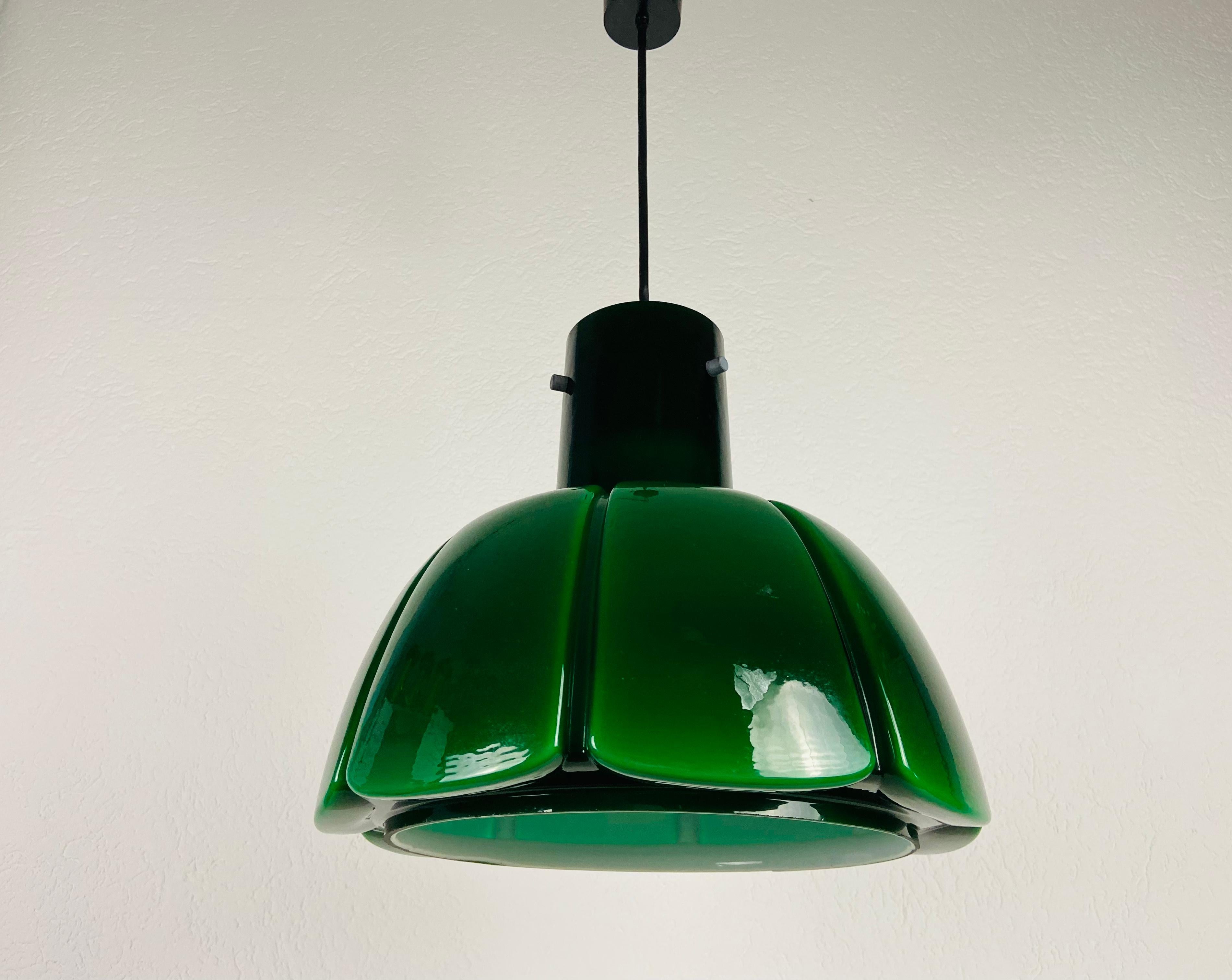 Green Hanging Lamp by Peill & Putzler, 1970s, Germany 5