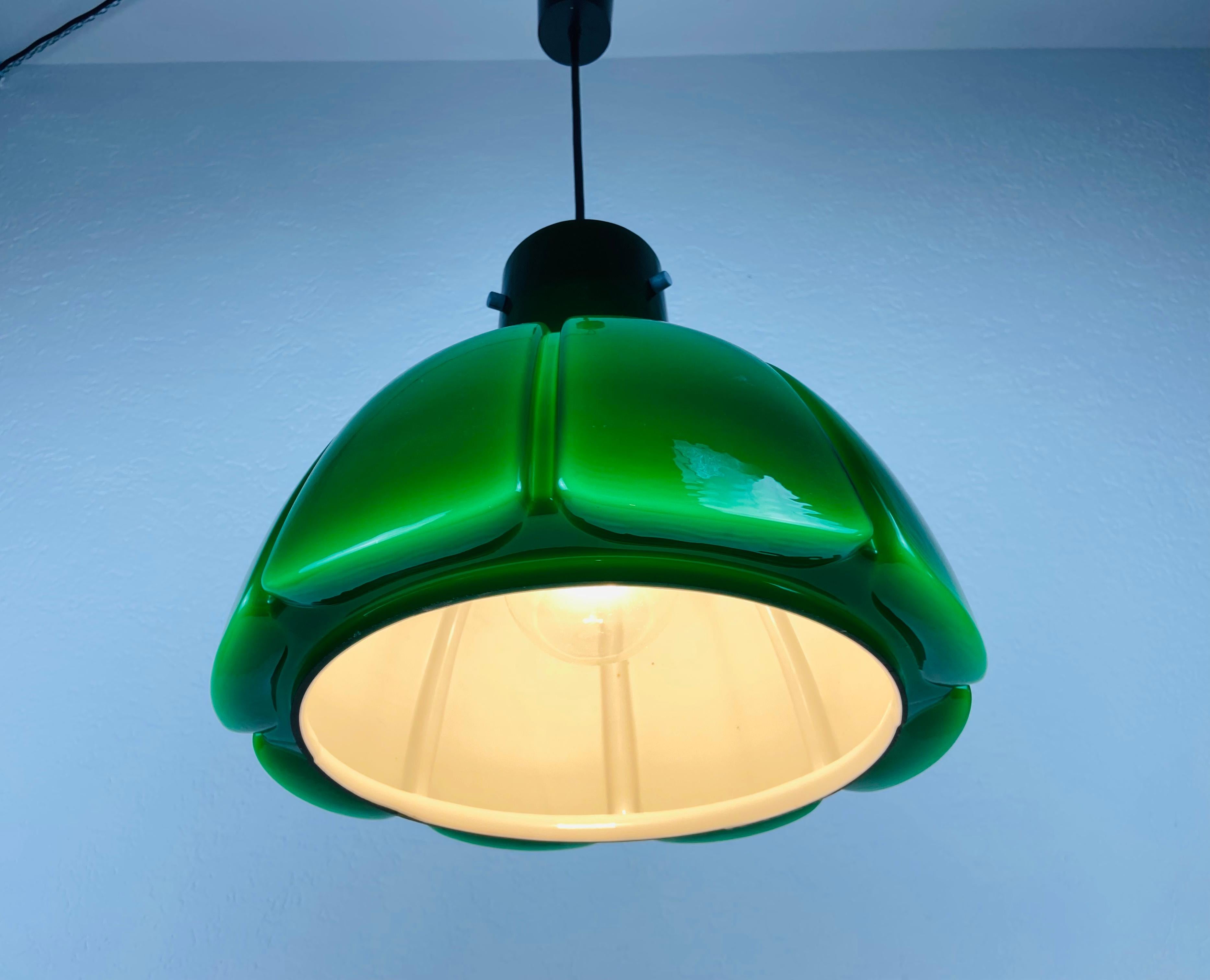 Mid-Century Modern Green Hanging Lamp by Peill & Putzler, 1970s, Germany