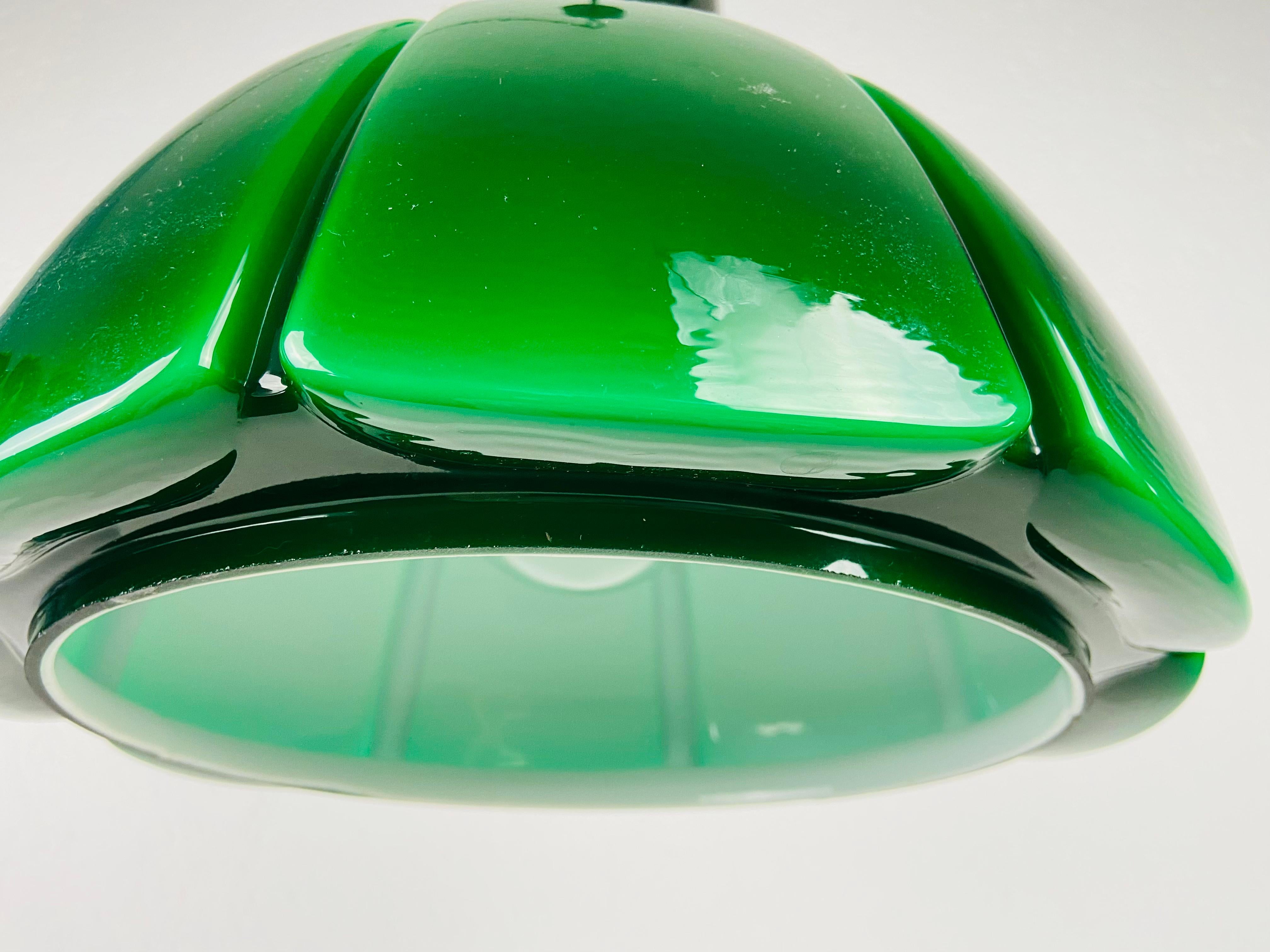 Green Hanging Lamp by Peill & Putzler, 1970s, Germany In Good Condition In Hagenbach, DE