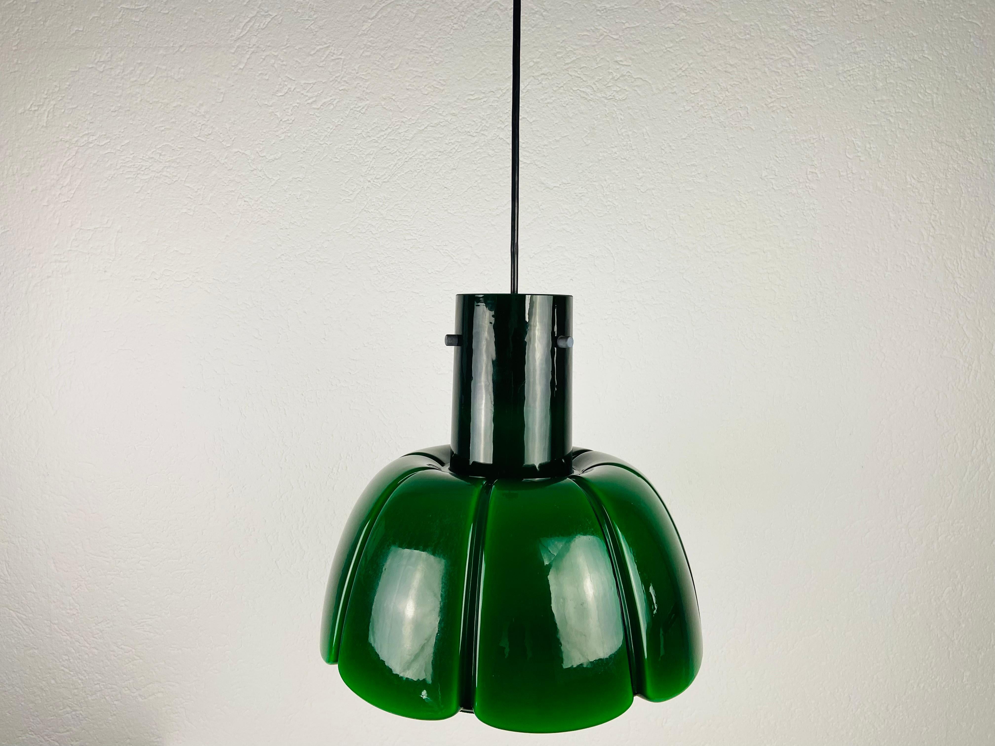 Green Hanging Lamp by Peill & Putzler, 1970s, Germany 1