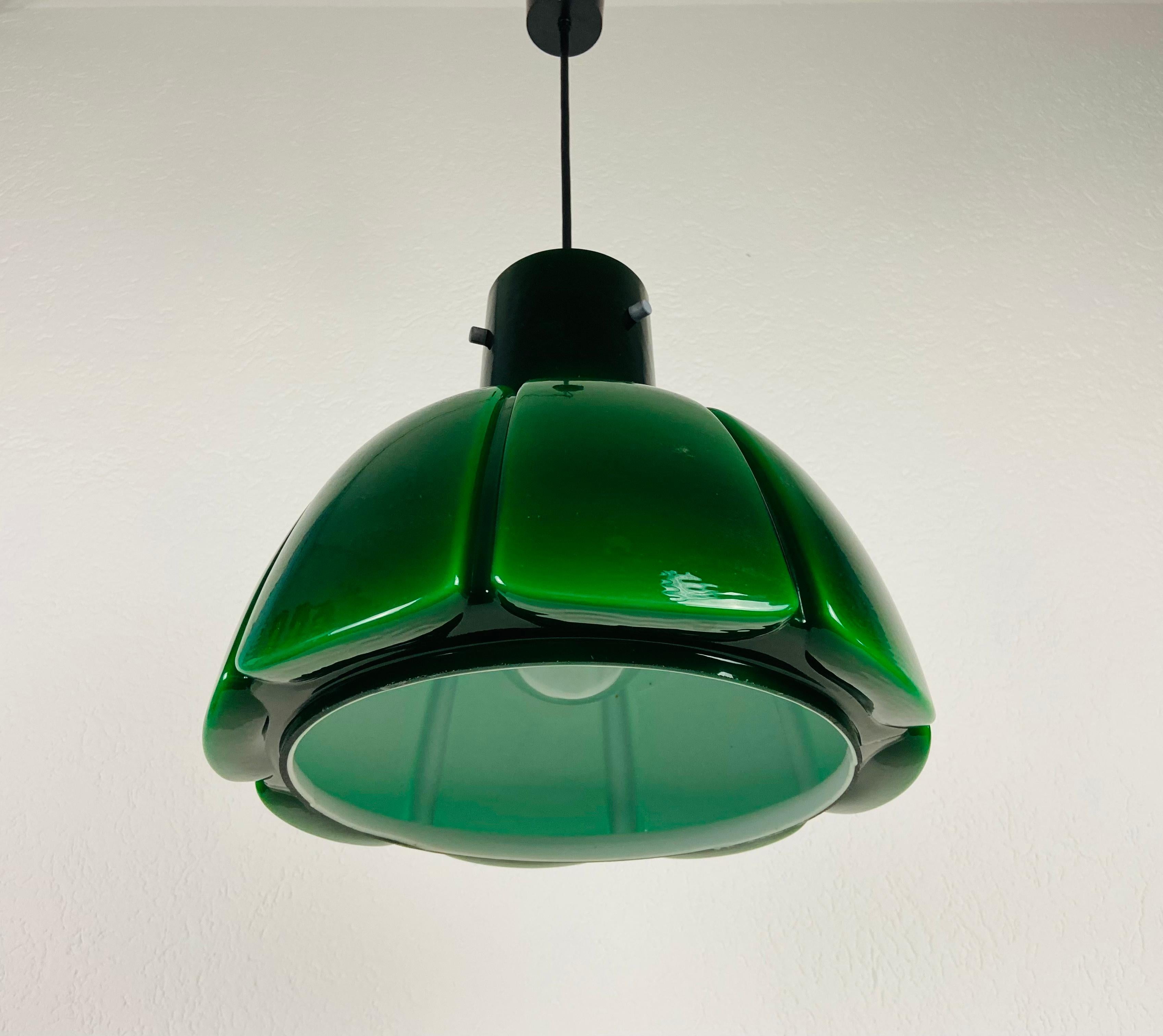 Green Hanging Lamp by Peill & Putzler, 1970s, Germany 2