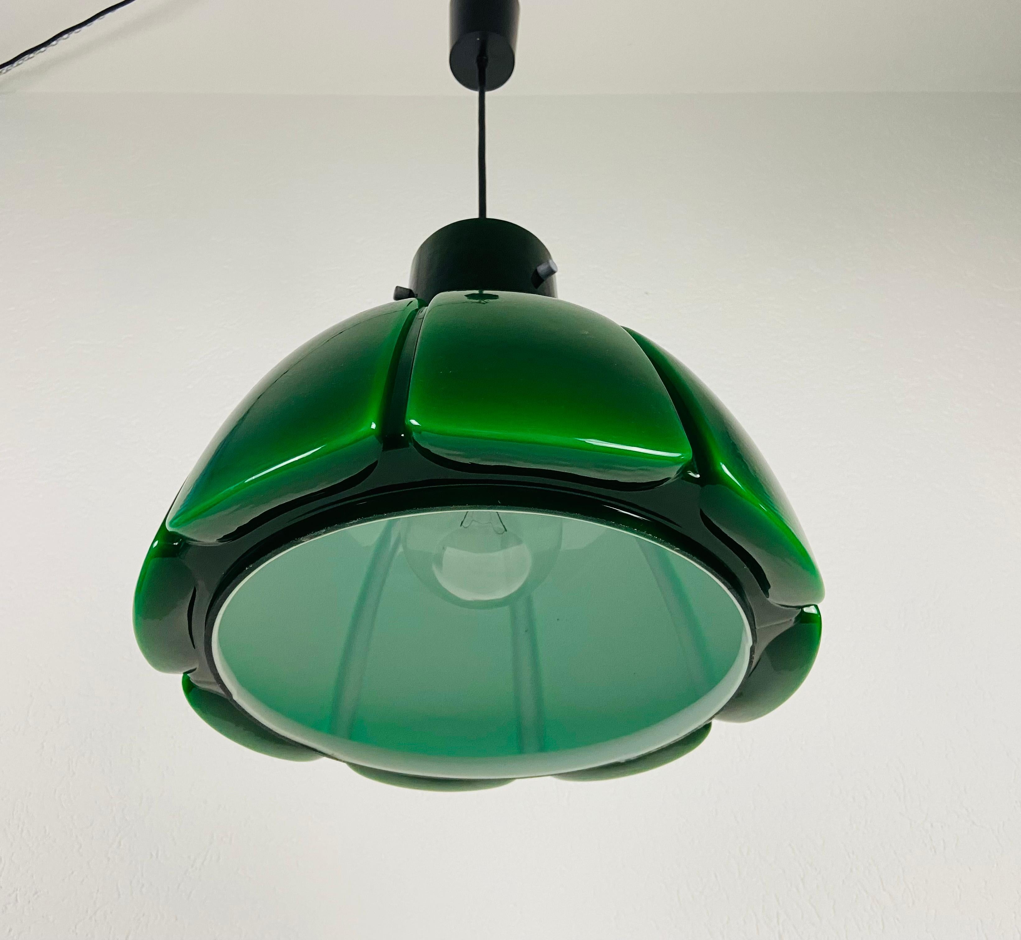 Green Hanging Lamp by Peill & Putzler, 1970s, Germany 3