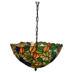 Green hanging lamp in Tiffany style with beautiful colors
