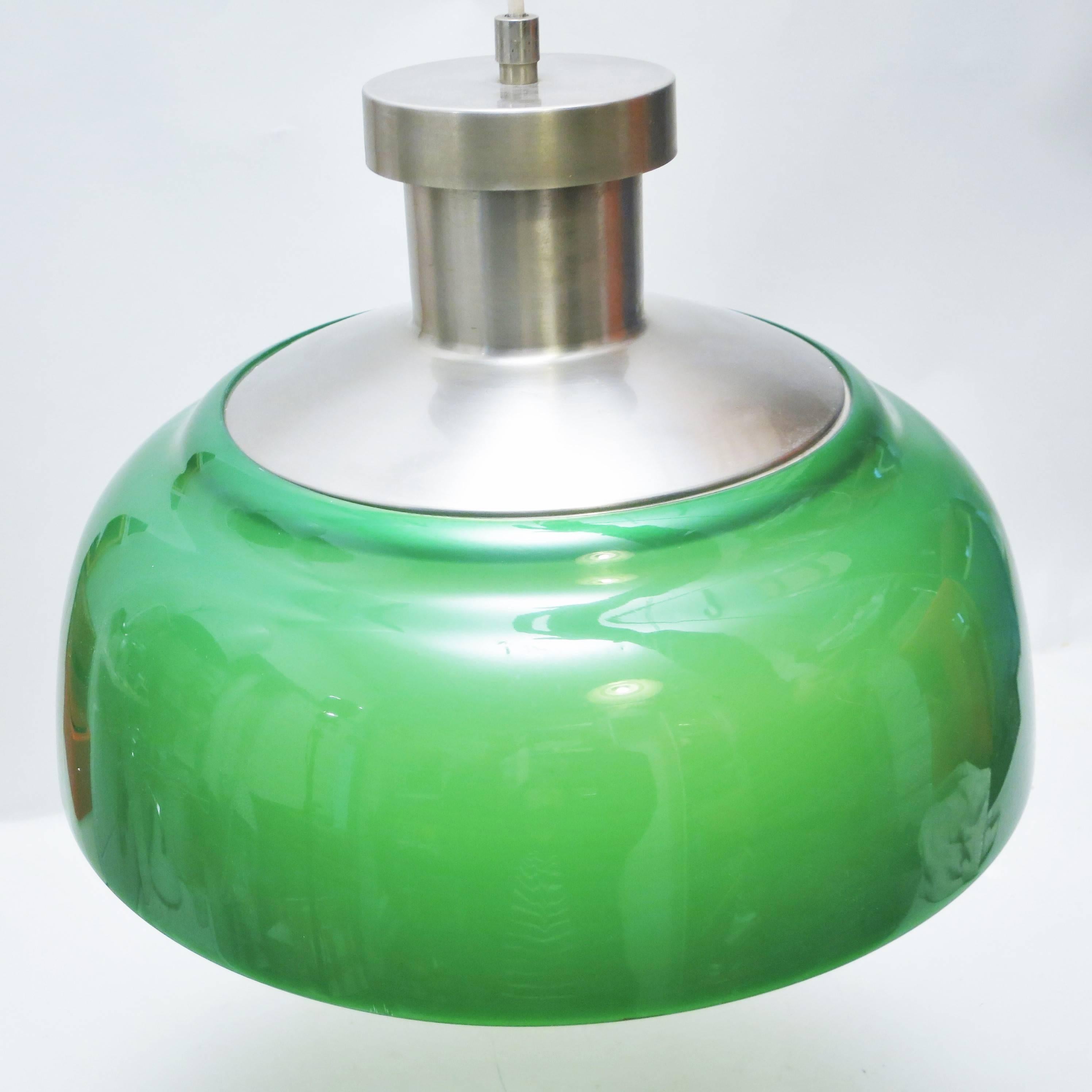 Green Hanging Lamp KD7 by Achille and Pier Giacomo Castiglioni for Kartell, 1959 In Good Condition In Paris, FR