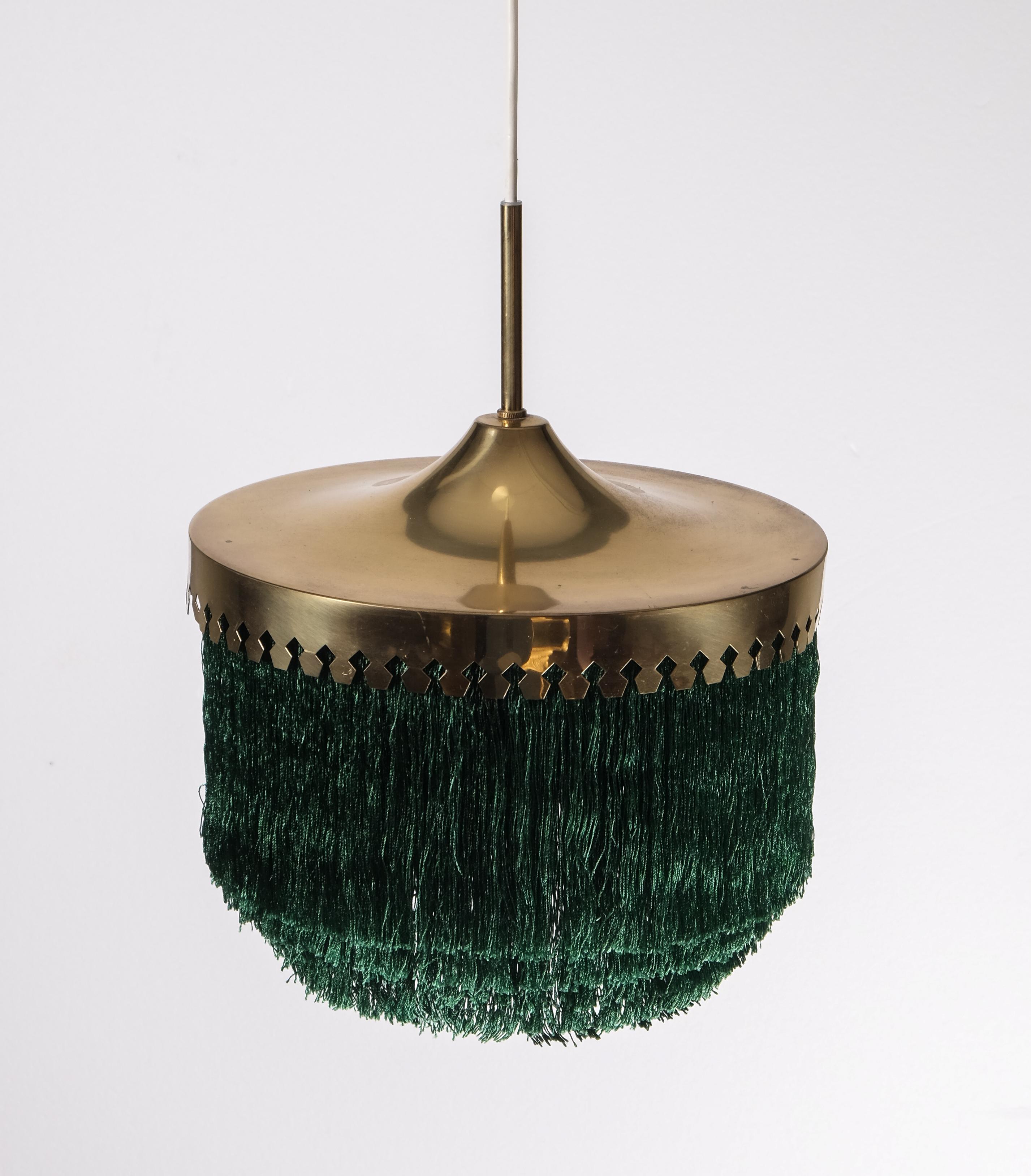Swedish Green Hans-Agne Jakobsson Ceiling Lamp Model T601, 1960s For Sale