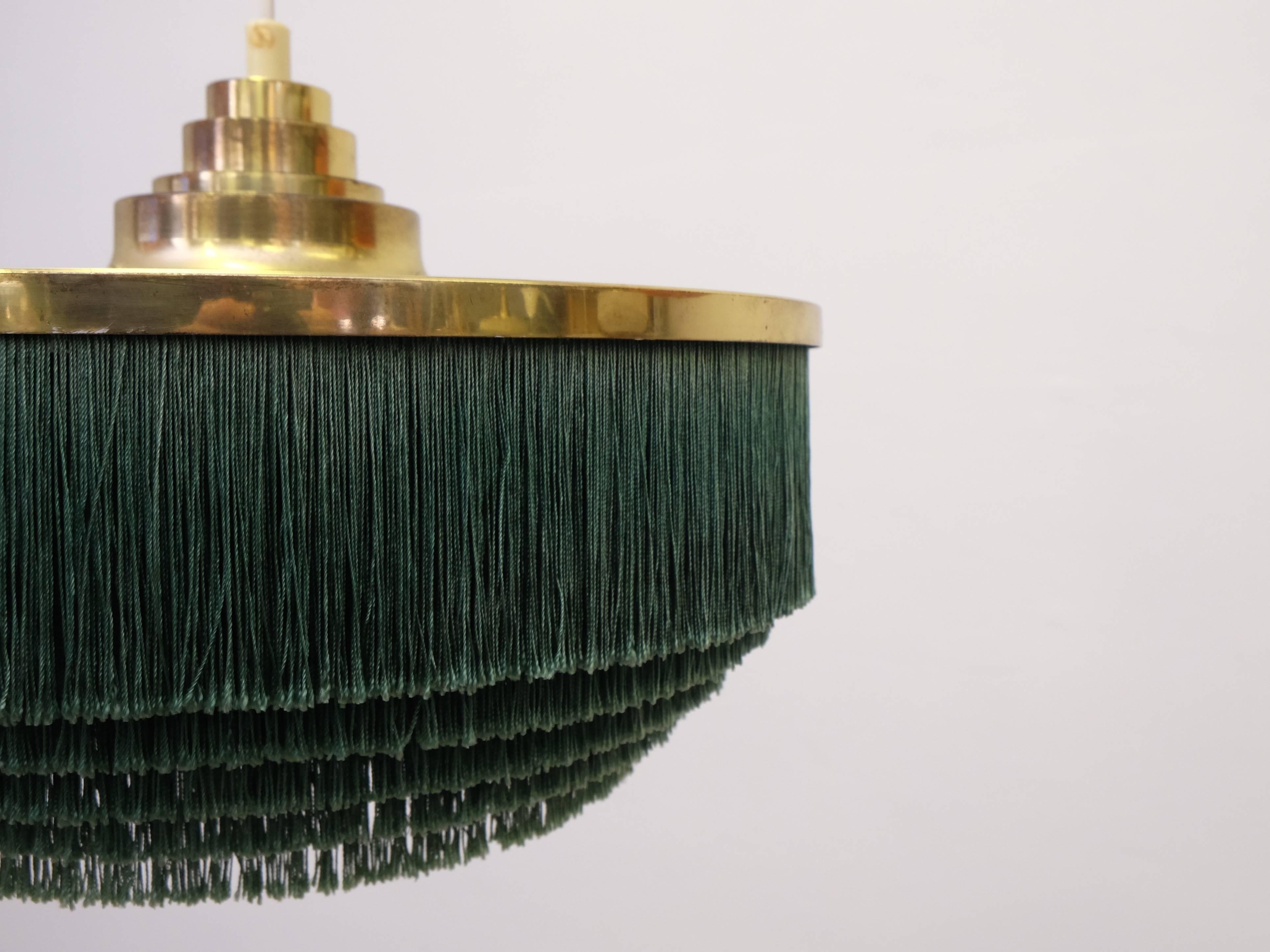 Scandinavian Modern Green Hans-Agne Jakobsson Model T-603 Pendant, 1960s