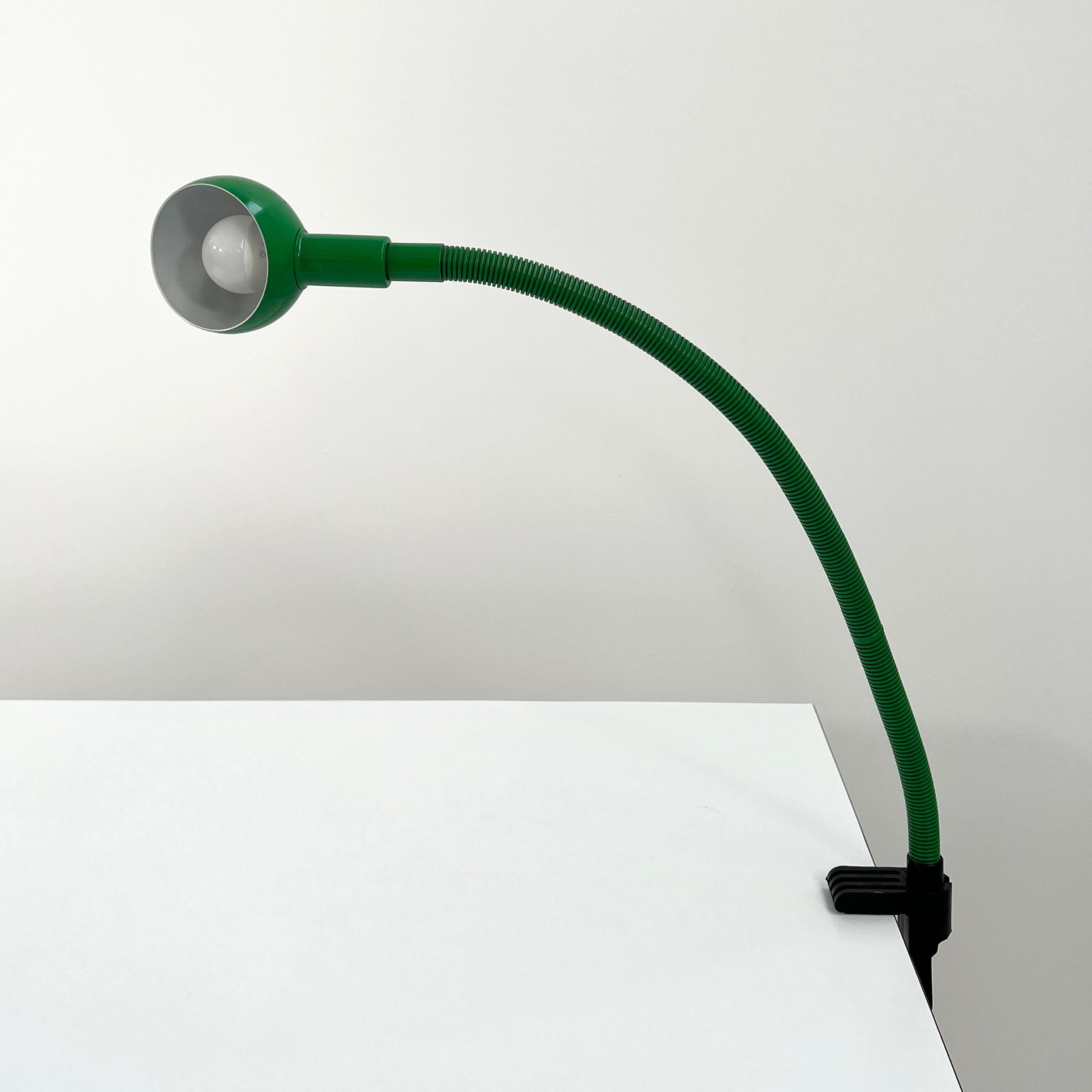 Mid-Century Modern Green Hebi Desk Lamp by Isao Hosoe for Valenti, 1970s
