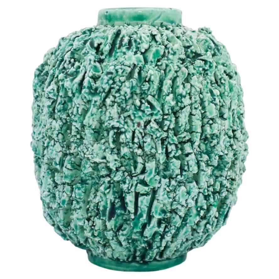 Green Hedgehog Vase, Ceramic, Gunnar Nylund Rörstrand, 1950s Mid Century Vintage