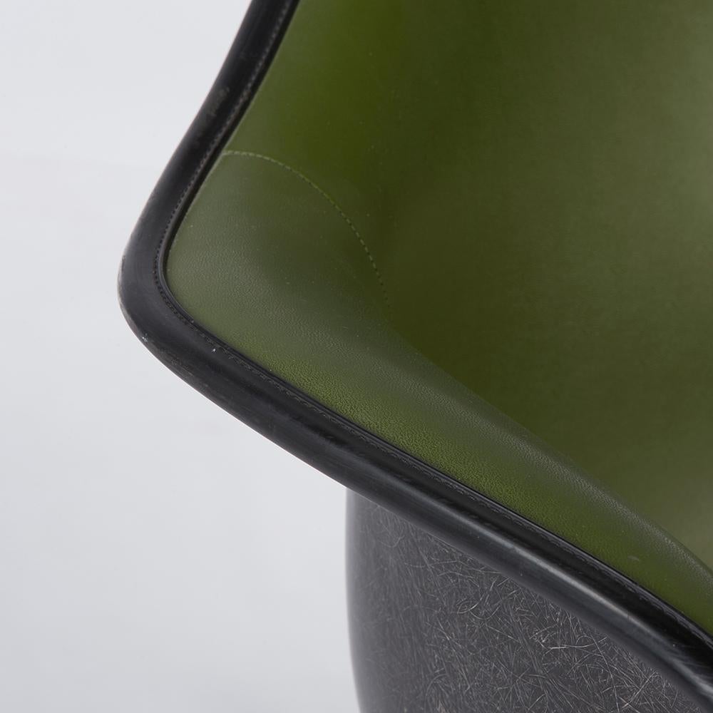 American Green Herman Miller Eames Upholstered Black RAR Rocking Chair For Sale