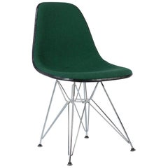 Green Herman Miller Vintage Eames Upholstered DSR Side Shell Chair