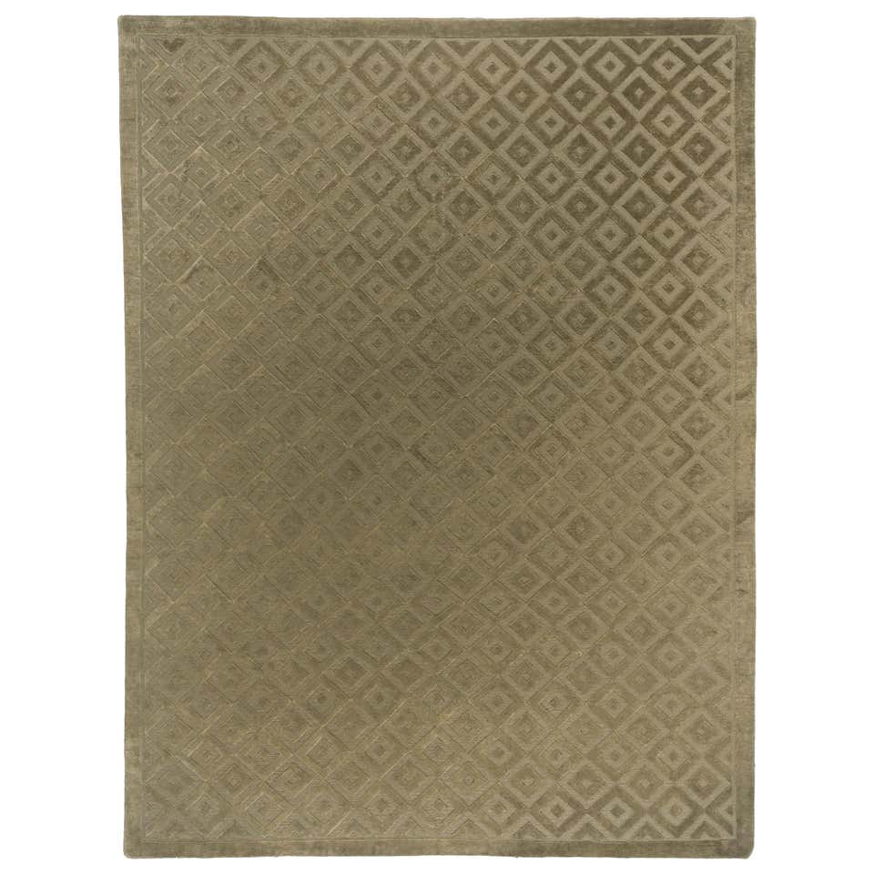 Green High Low Diamonds Area Rug For Sale at 1stDibs