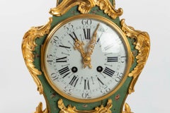 Green Horn Cartel with Painted Roses and Golden Bronze Rocaille Style